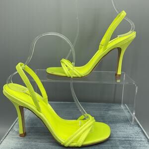 NEW Larroudé Women’s Annie Slingback Stiletto Sandals Yellow Size 6.5